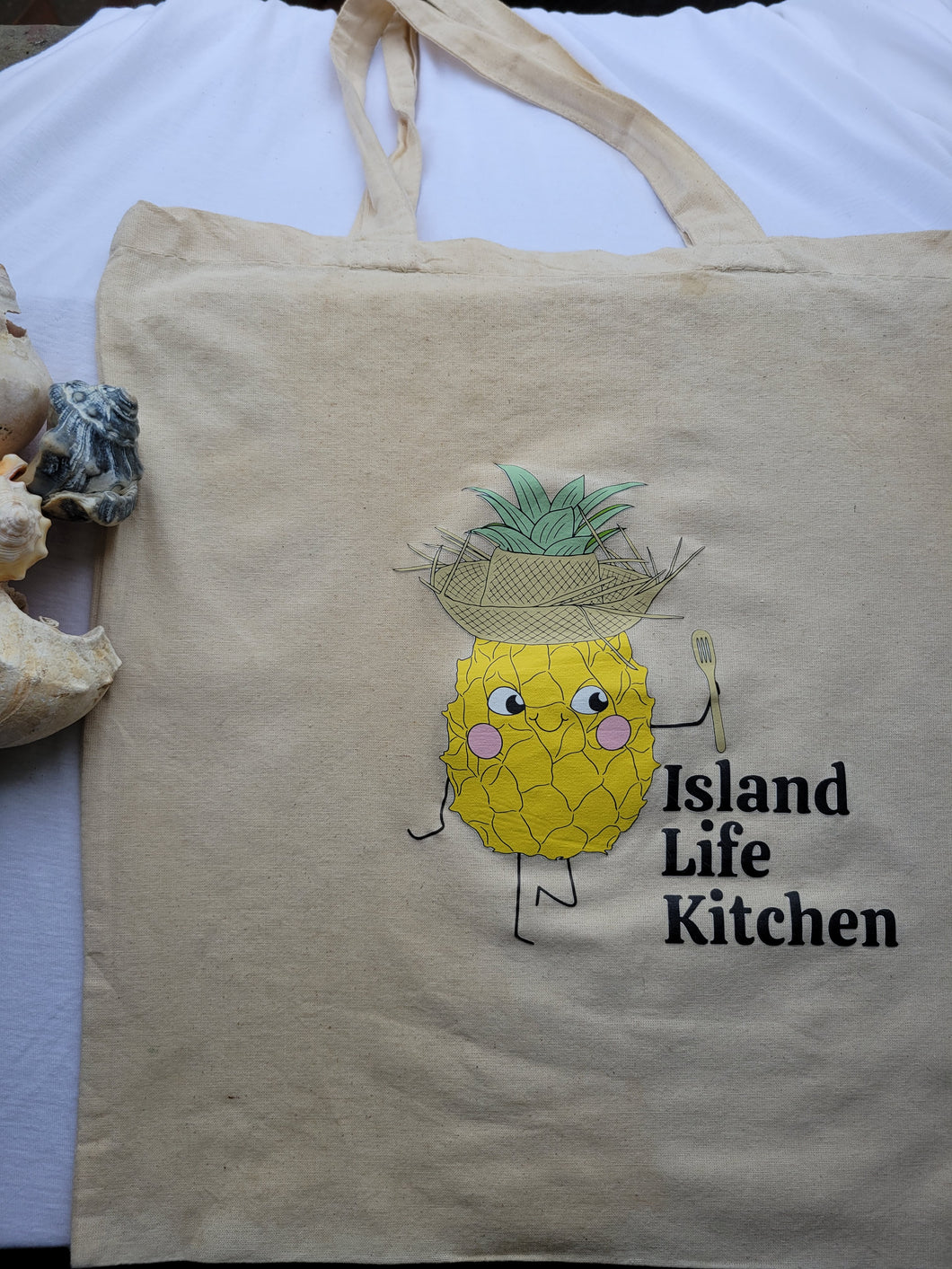 Island Life Kitchen Canvas Organic Cotton Tote with 